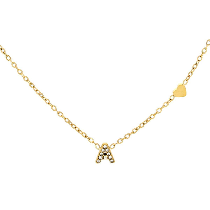 COLLANA LETTERA MM6 IN ACCIAIOCM 40+5