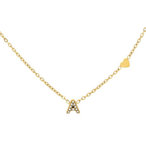 COLLANA LETTERA MM6 IN ACCIAIOCM 40+5