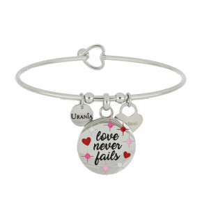 BRACCIALE "PENSIERO" TONDO CON FRASE MM 20 IN ACCIAIO