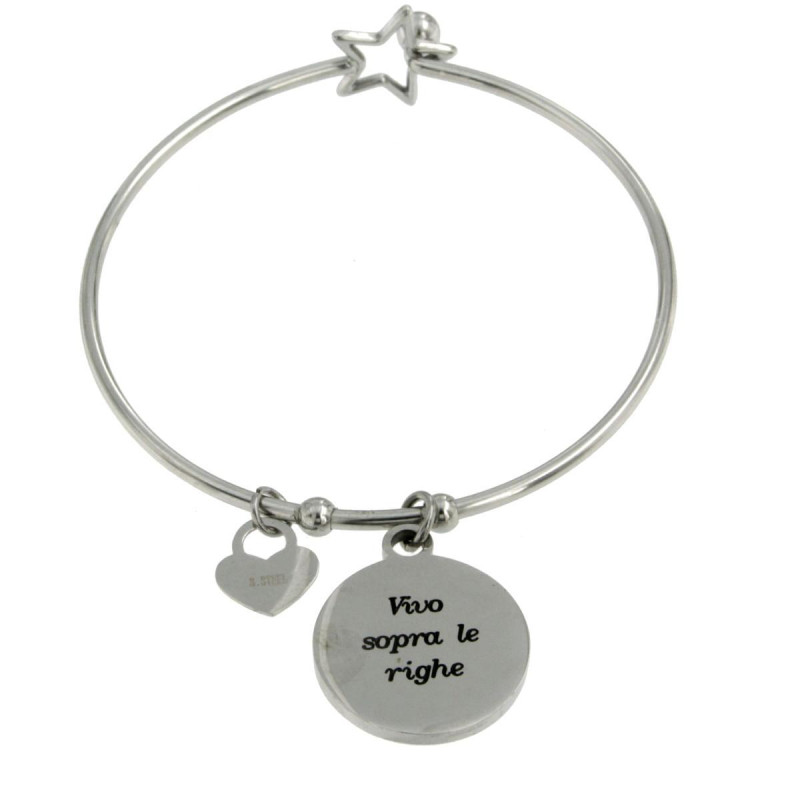 BRACCIALE "PENSIERO" IN ACCIAIO "VIVO SOPRA LE RIGHE"