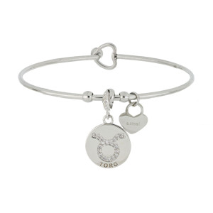 BRACCIALE PENSIERO OROSCOPO CON SEGNO TORO MM 15 IN ACCIAIO