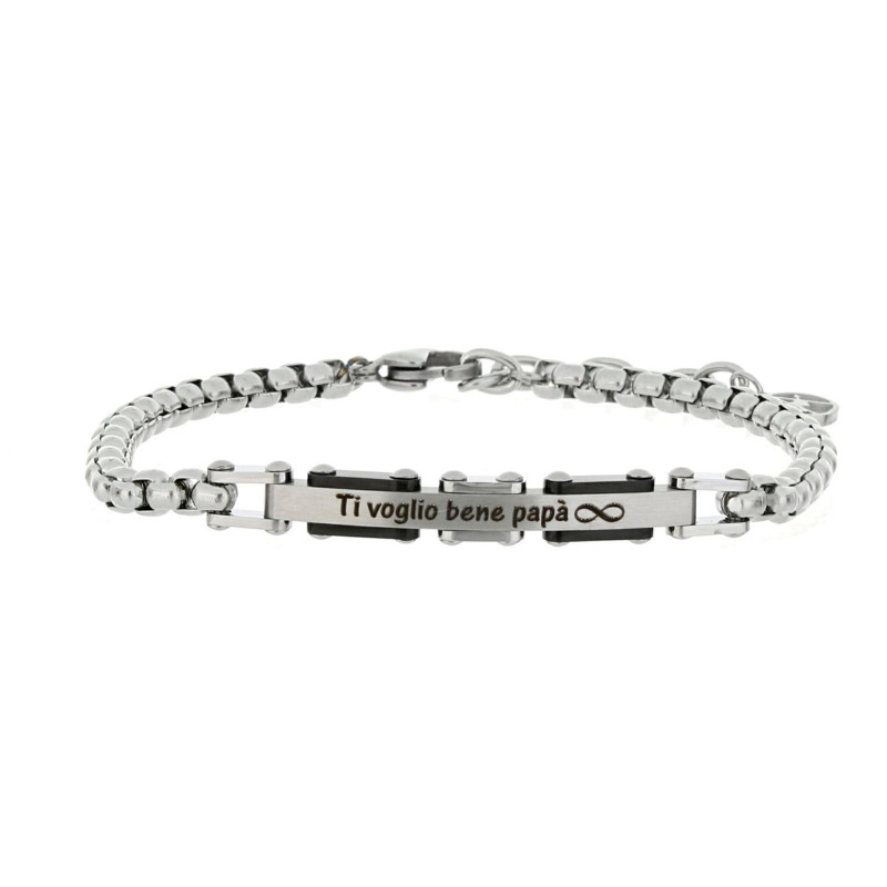 BRACCIALE CM 18+3 PAPA' IN ACCIAIO MM 5