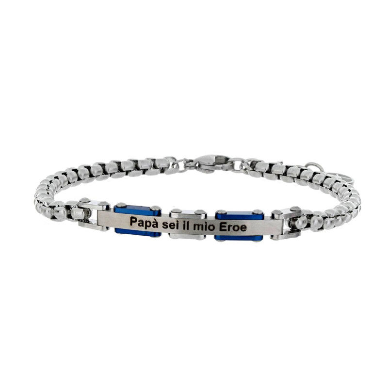 BRACCIALE CM 18+3 PAPA' IN ACCIAIO MM 5
