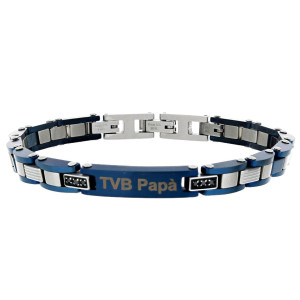 BRACCIALE CM 22 PAPA' IN ACCIAIO MM 6