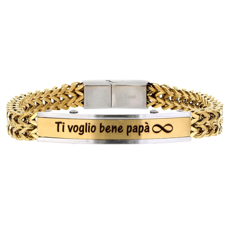 BRACCIALE CM 21 PAPA' IN ACCIAIO MM 9