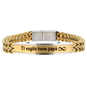 BRACCIALE CM 21 PAPA' IN ACCIAIO MM 9