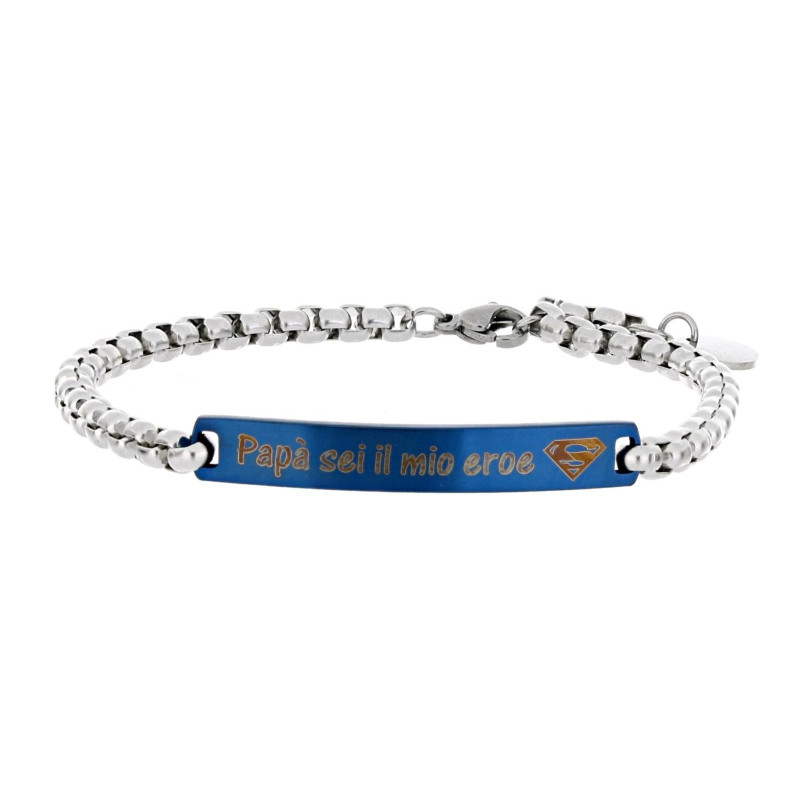 BRACCIALE CM 20+1 PAPA' IN ACCIAIO MM 6