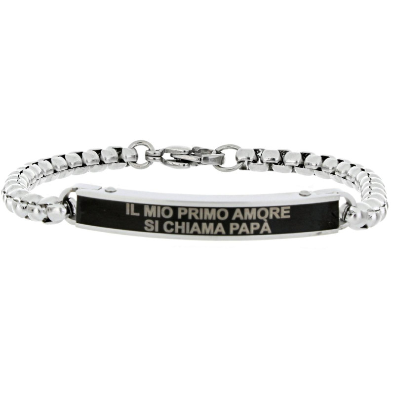 BRACCIALE CM 22 PAPA' IN ACCIAIO MM 7
