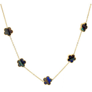 COLLANA CM 41+5 CALLIOPE IN ACCIAIO FIORE MM 13