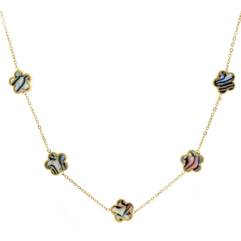 COLLANA CM 41+5 CALLIOPE IN ACCIAIO FIORE MM 13