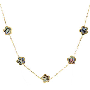 COLLANA CM 41+5 CALLIOPE IN ACCIAIO FIORE MM 13