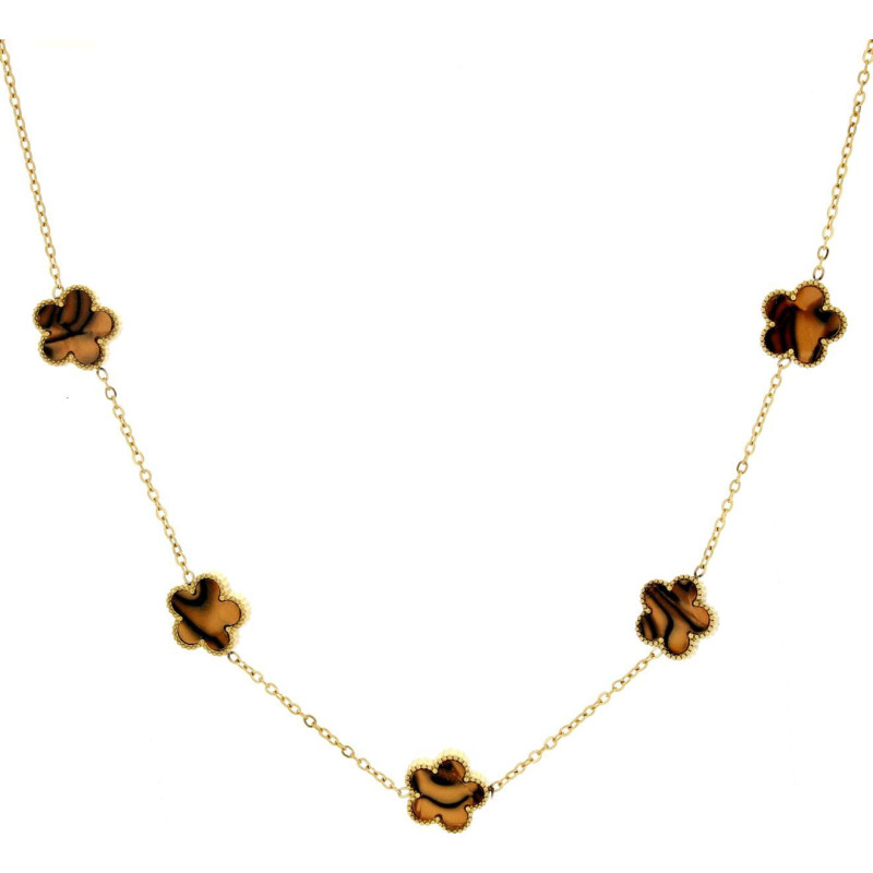 COLLANA CM 41+5 CALLIOPE IN ACCIAIO FIORE MM 13