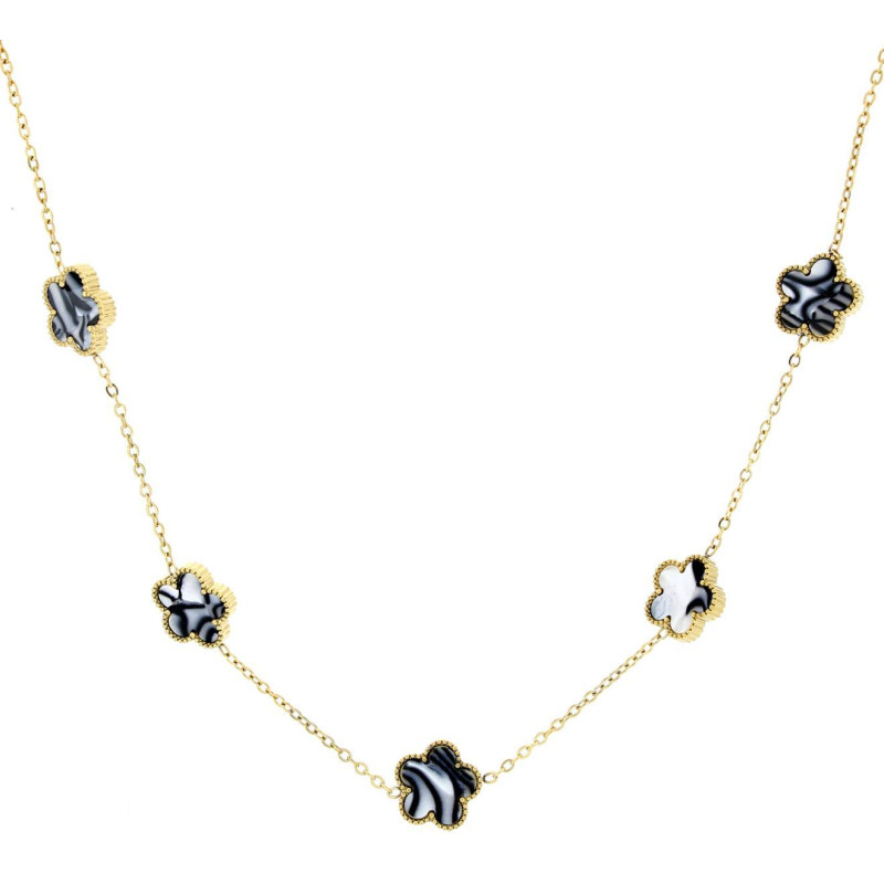 COLLANA CM 41+5 CALLIOPE IN ACCIAIO FIORE MM 13