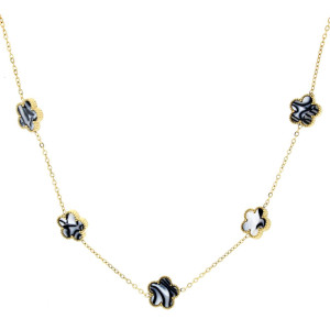 COLLANA CM 41+5 CALLIOPE IN ACCIAIO FIORE MM 13