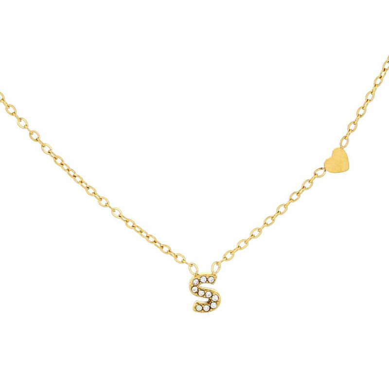 COLLANA LETTERA MM6 IN ACCIAIOCM 40+5