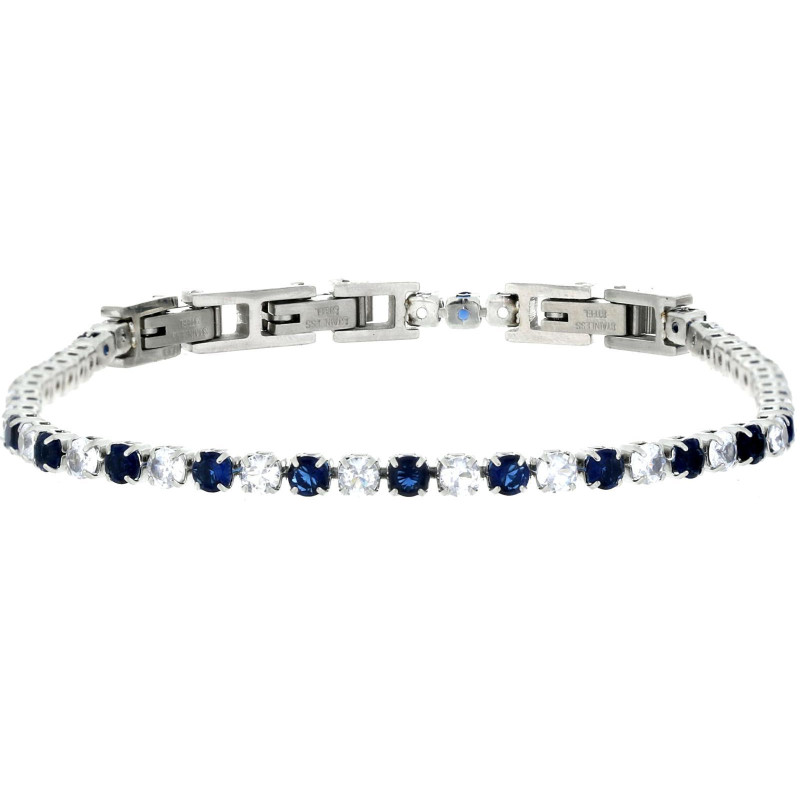 BRACCIALE TENNIS IN ACCIAIO