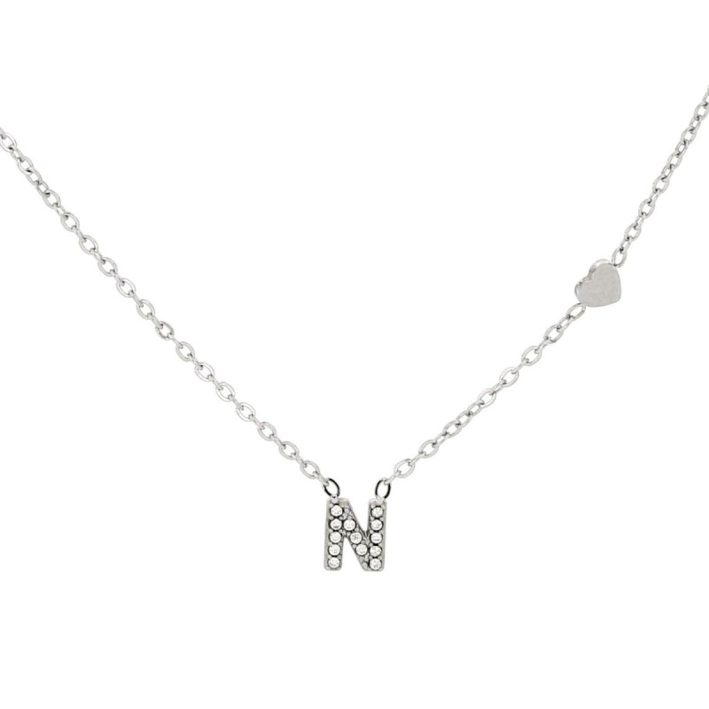 COLLANA LETTERA MM6 IN ACCIAIOCM 40+5