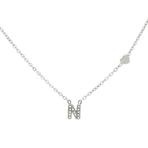 COLLANA LETTERA MM6 IN ACCIAIOCM 40+5