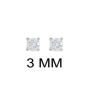 ORECCHINI PUNTI LUCE 3 MM TONDO IN ARGENTO 925
