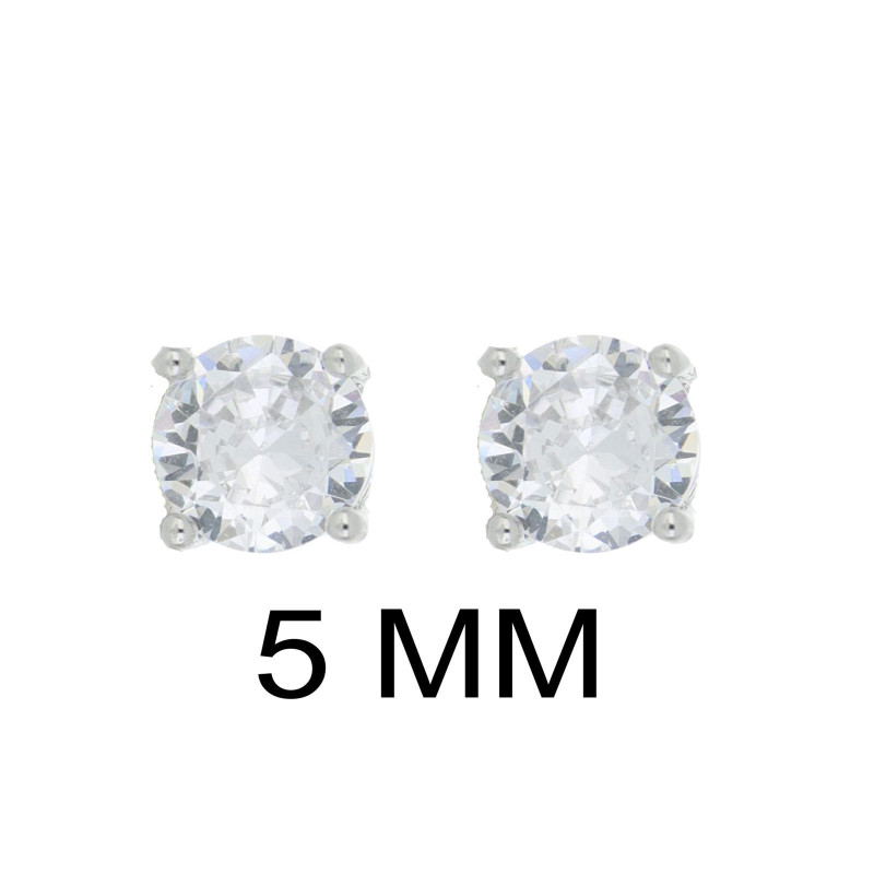 ORECCHINI PUNTI LUCE 5 MM TONDO IN ARGENTO 925