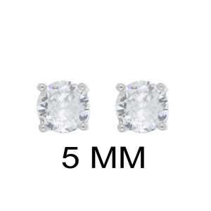 ORECCHINI PUNTI LUCE 5 MM TONDO IN ARGENTO 925