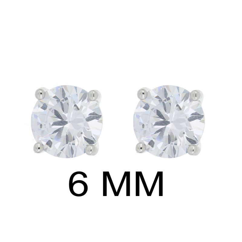 ORECCHINI PUNTI LUCE 6 MM TONDO IN ARGENTO 925