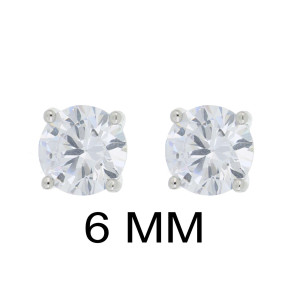 ORECCHINI PUNTI LUCE 6 MM TONDO IN ARGENTO 925