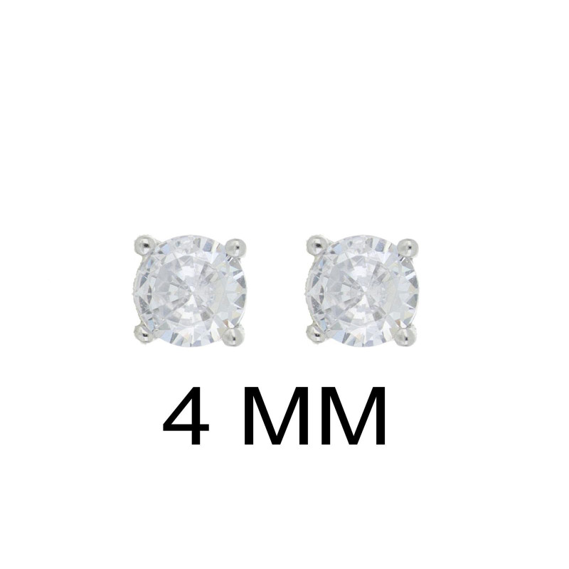 ORECCHINI PUNTI LUCE 4 MM TONDO IN ARGENTO 925