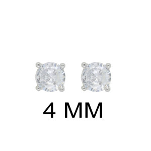ORECCHINI PUNTI LUCE 4 MM TONDO IN ARGENTO 925