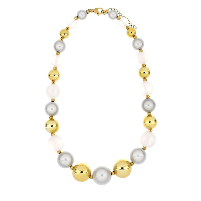 COLLANA FLORA CM 41+5  IN ACCIAIO