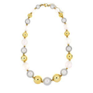 COLLANA FLORA CM 41+5  IN ACCIAIO