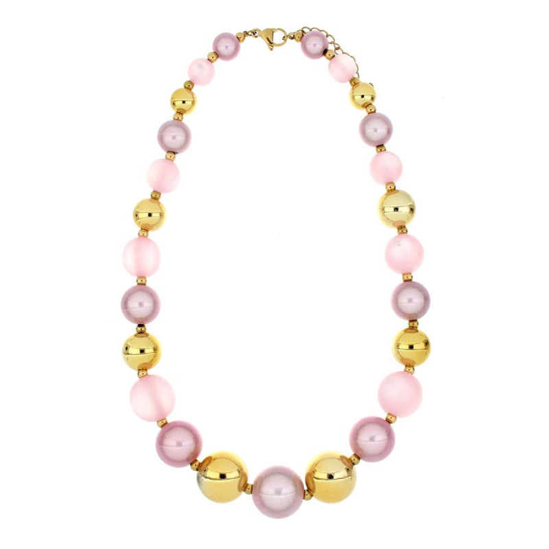 COLLANA FLORA CM 41+5  IN ACCIAIO