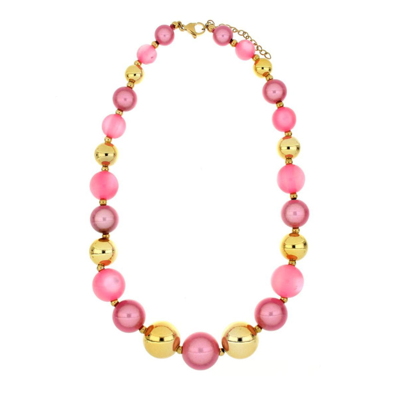 COLLANA FLORA CM 41+5  IN ACCIAIO