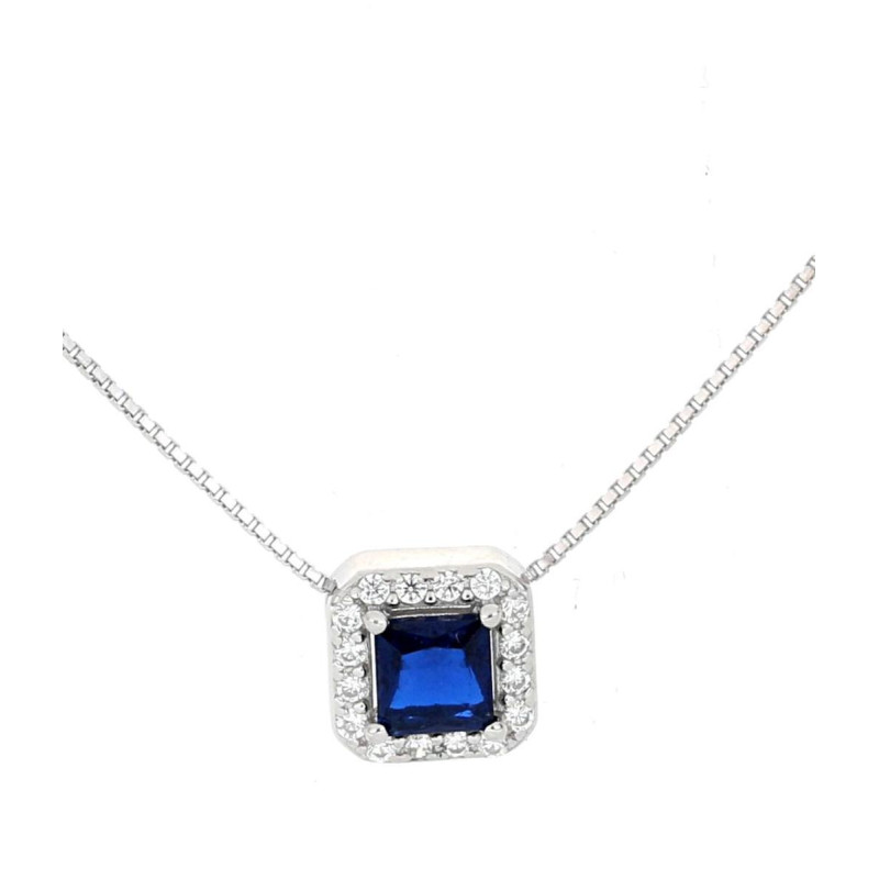 PENDENTE DUBAI QUADRATO MM 7 E CM 40+5 IN ARGENTO 925