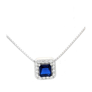 PENDENTE DUBAI QUADRATO MM 7 E CM 40+5 IN ARGENTO 925