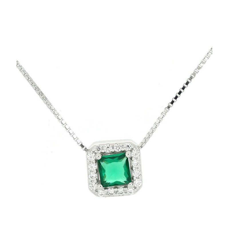 PENDENTE DUBAI QUADRATO MM 7 E CM 40+5 IN ARGENTO 925