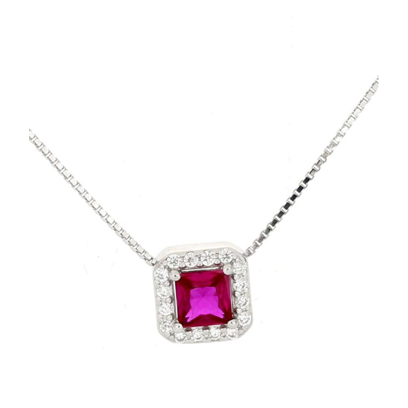 PENDENTE DUBAI QUADRATO MM 7 E CM 40+5 IN ARGENTO 925