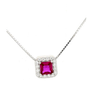 PENDENTE DUBAI QUADRATO MM 7 E CM 40+5 IN ARGENTO 925