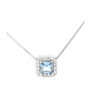 PENDENTE DUBAI QUADRATO MM 7 E CM 40+5 IN ARGENTO 925