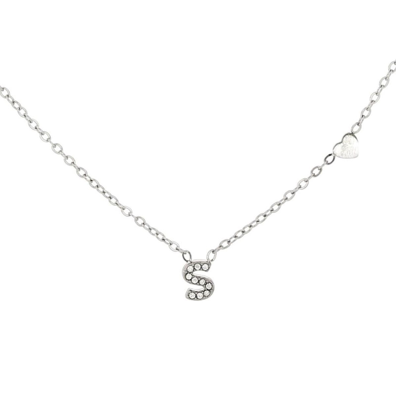 COLLANA LETTERA MM6 IN ACCIAIOCM 40+5