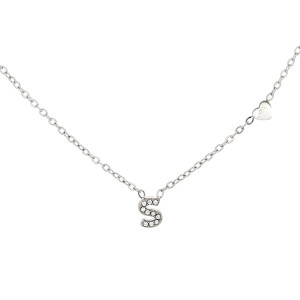 COLLANA LETTERA MM6 IN ACCIAIOCM 40+5