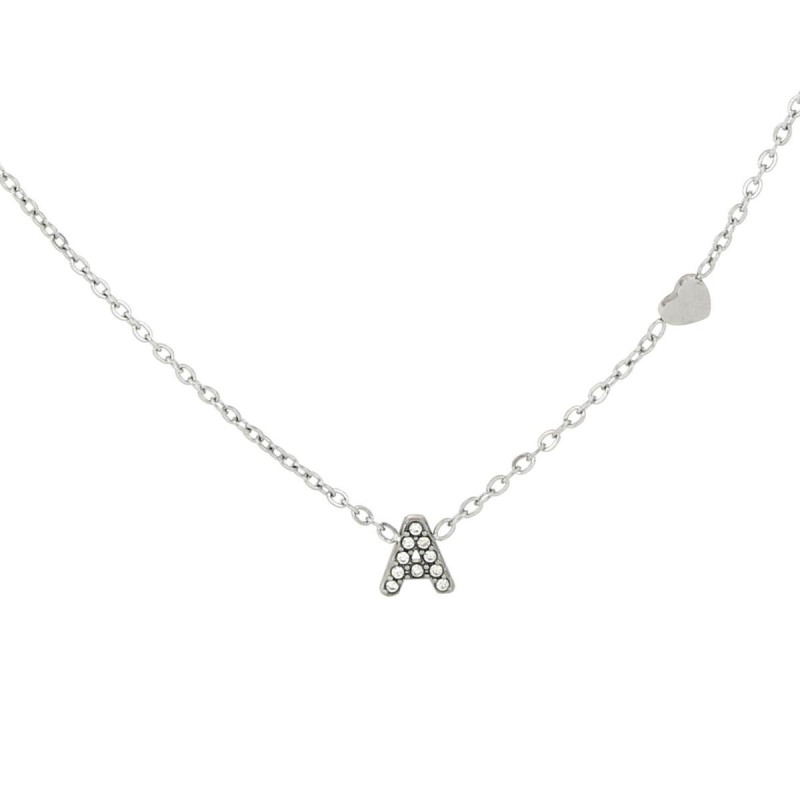 COLLANA LETTERA MM6 IN ACCIAIOCM 40+5