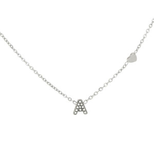 COLLANA LETTERA MM6 IN ACCIAIOCM 40+5