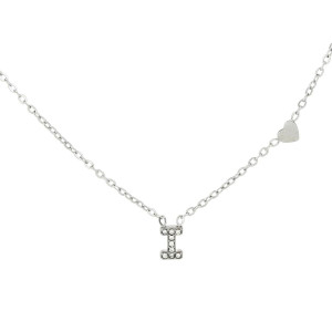 COLLANA LETTERA MM6 IN ACCIAIOCM 40+5