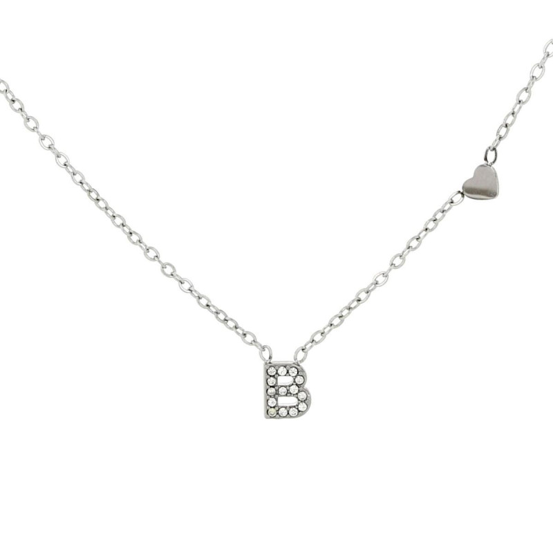 COLLANA LETTERA MM6 IN ACCIAIOCM 40+5