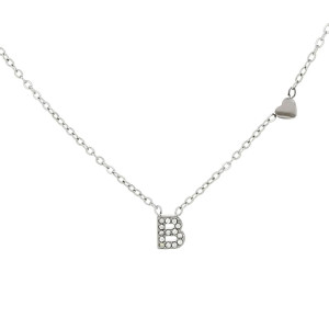 COLLANA LETTERA MM6 IN ACCIAIOCM 40+5