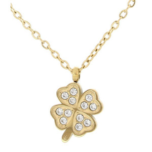 PENDENTE FIORE E COCCINELLA MM 12 E CATENA CM 35+5 IN ACCIAO