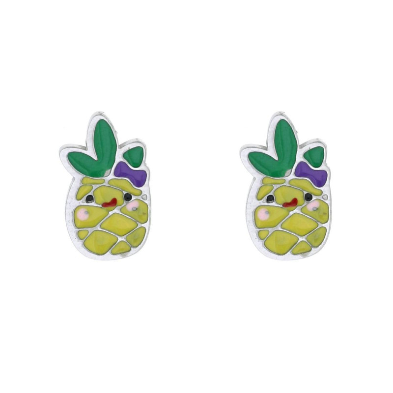 ORECCHINI BABY CON ANANAS MM 10 IN ACCIAIO