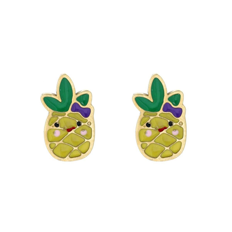 ORECCHINI BABY CON ANANAS MM 10 IN ACCIAIO