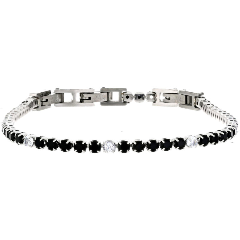 BRACCIALE TENNIS IN ACCIAIO